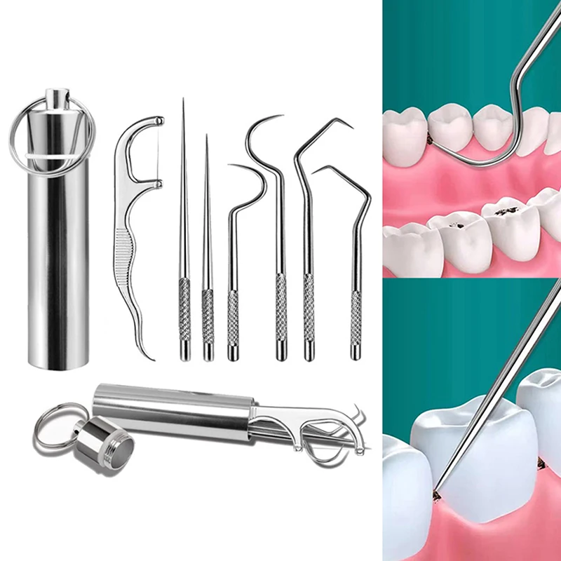 

304 Dental Tools Set Flossing Tooth Picking Tool Oral Hygiene Tartar Removal