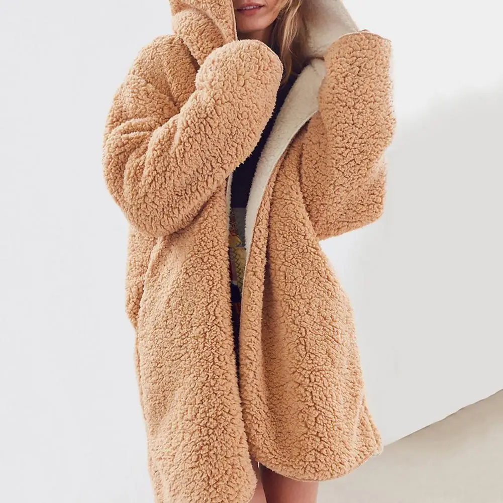 

2022 Winter Teddy Coat Women Plush-Faux-Fur Coat Oversized Teddy Jacket Thick Warm Long Coat Female 5XL