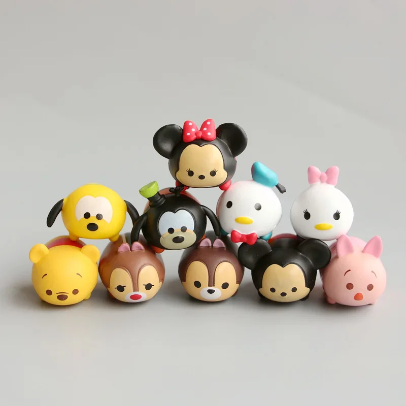 

2-3cm 10pcs/Lot Disney Tsum Minnie Mickey Daisy Donald Duck Goofy Piglet Mini PVC Figure Model Toy Dolls Cake Decoration