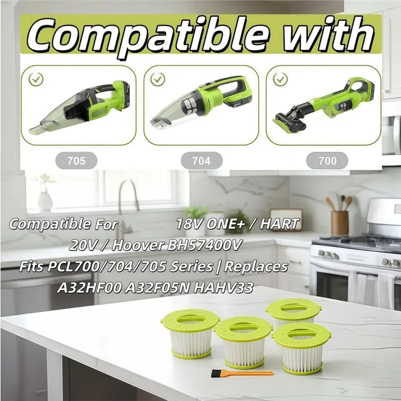 Фото Фильтры Hepa YANA35R для ручных пылесосов Ryobi ONE+ 18V моделей PCL700/PCL704/PCL705, заменяют детали A32F05N, A32HF00 №3