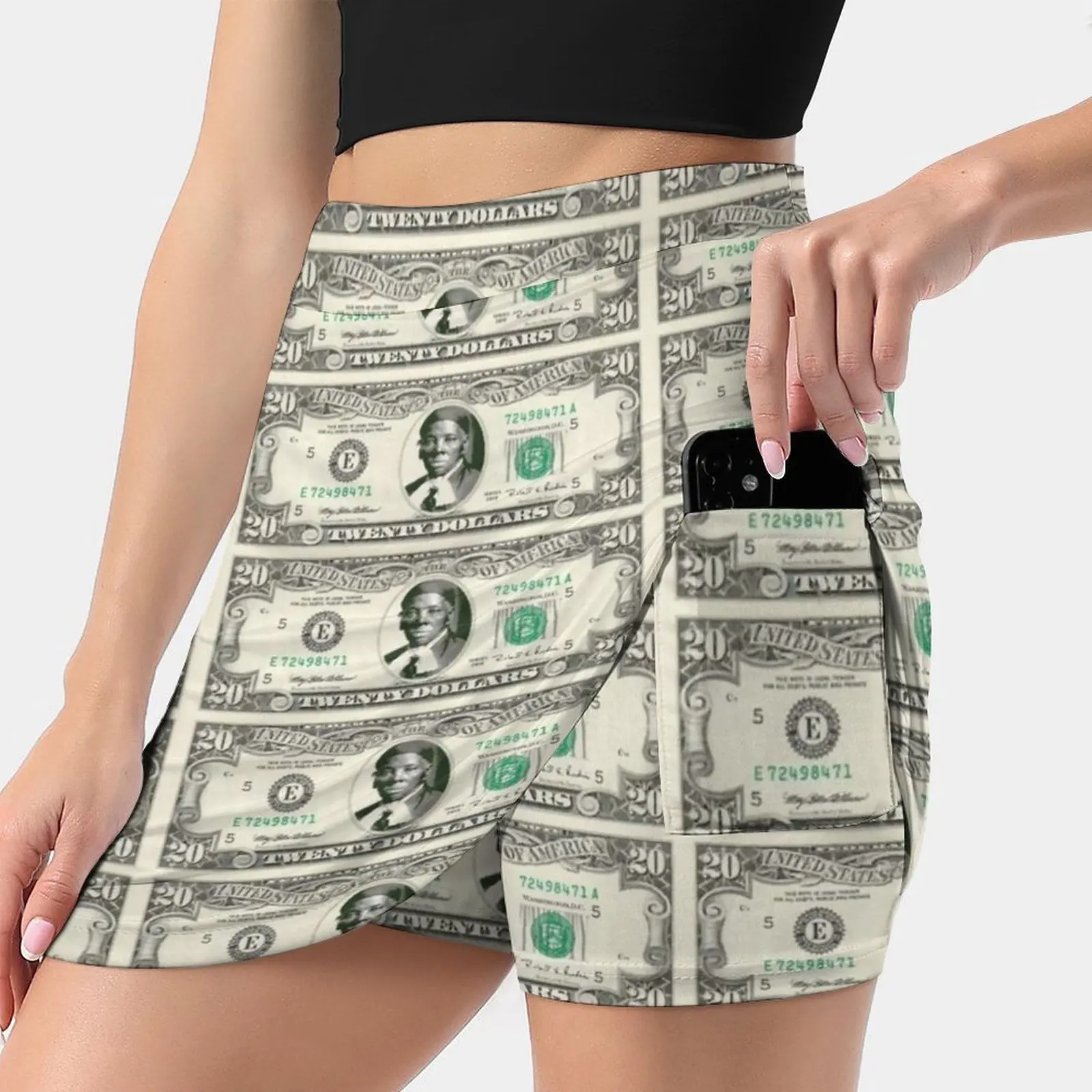 

Женская мини-юбка с карманами, трапециевидная юбка с карманами