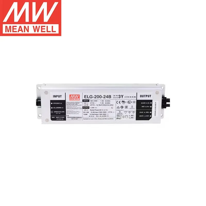 TaiWan MEANWELL ELG-200-24B-3Y 24V8.4A 3 в 1 затемнение постоянное напряжение драйвер