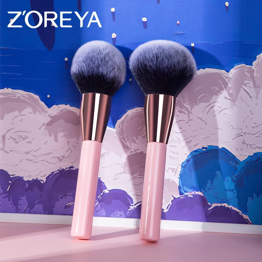

ZOREYA Pink Professional Powder Fundation Makeup Brush Large BlushWith Black Wood Women Cosmetic Tool Magic Fluffy Soften Fiber