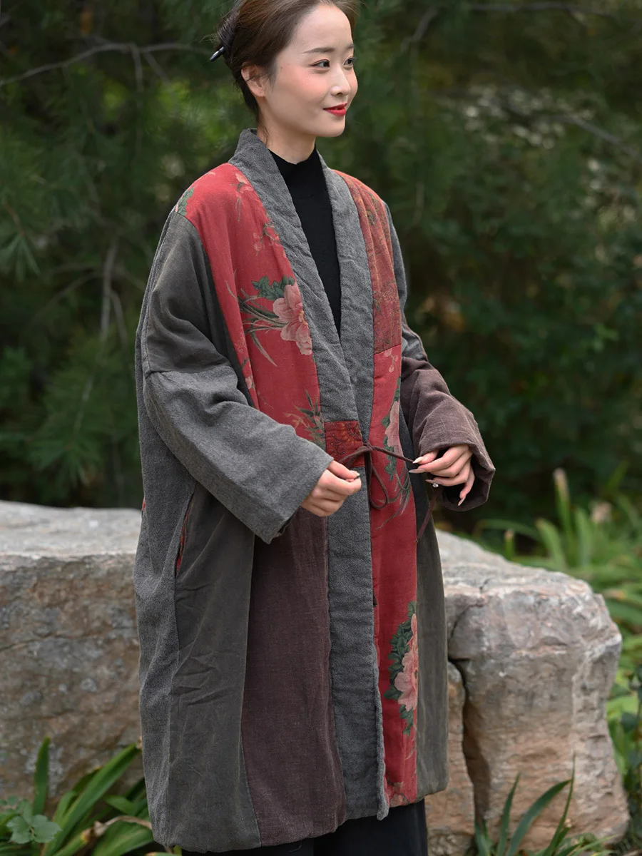 Оригинальная осенне-зимняя куртка из хлопка и конопли свободная версия