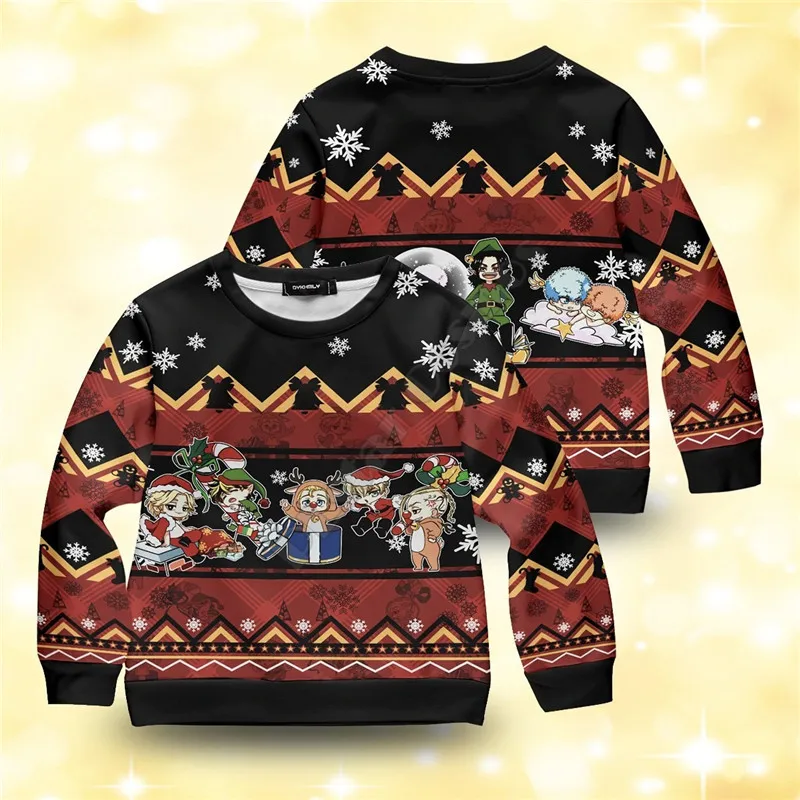 

Chibi Revengers Xmas kids unisex 3d printed Hoodies Pullover Boy For Girl Long Sleeve Shirts Kids Christmas Sweatshirt 02