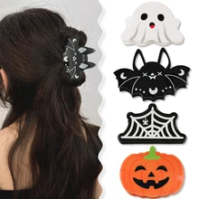 New Arrival Halloween Mischief Party Bat Pumpkin Hair Clips for Women Girls DIY Hair Barrettes Accessories Decoration 1pc