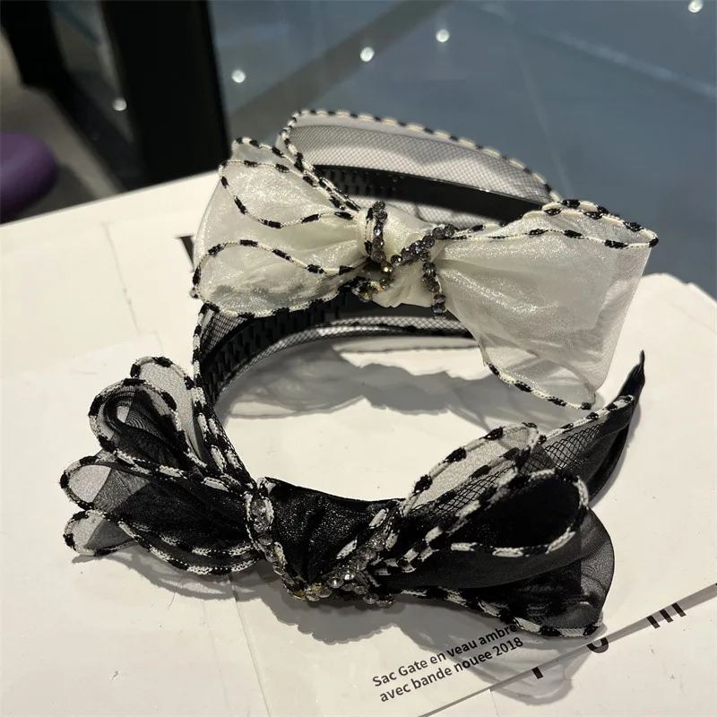 

Polka Dot Organza Hair Hoop Three-dimensional Bow Lovely Hair Hoop Plus Head Hoop