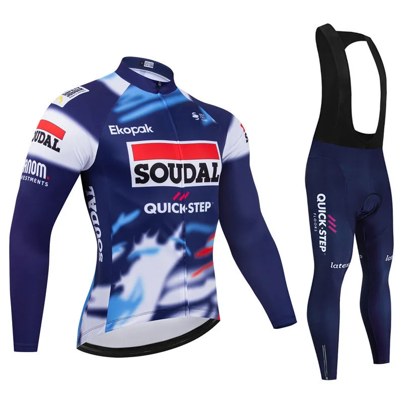 Soudal Quick Step комплект велосипедного трикотажа с длинными рукавами униформа для