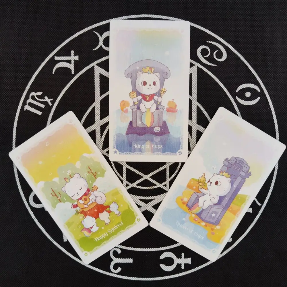 12x7cm Kittycorn Tarot Cute One-horned Angel Cat Design 78 Cards/Set For Parent-child Interaction Board Game Good Toys Gift enlarge