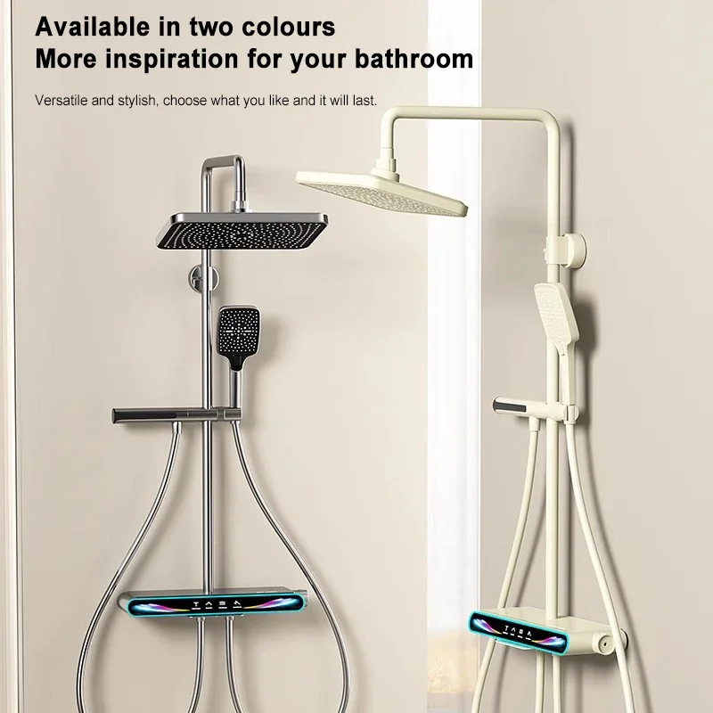 Умный термостатический душевой набор с цифровым дисплеем из меди