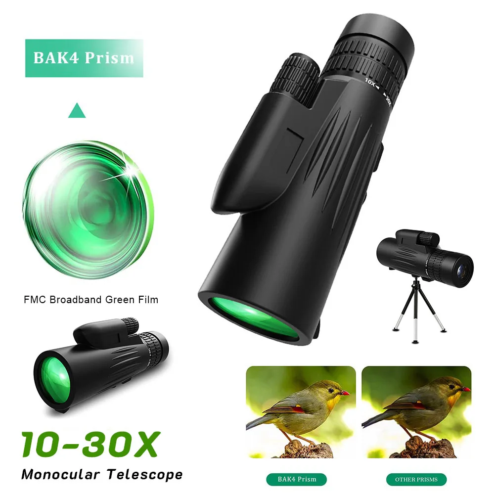 

Professional Zoom Monocular Telescope Outdoor Tool 10-30X 42MM Long Range For Bird Watching Camping Traveling Hiking Travel