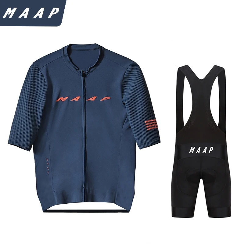 

2023 Men Cycling Set MAAP Cycling Clothing Bike Clothing Breathable Anti-UV Bicycle Suits Wear Bib Short Sleeve JerseyClothes