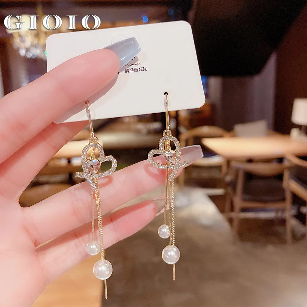 

2022 New Fashion Heart to Heart Ear Line, Minority High Sense Tassel Earrings Temperament Earrings 925 Silver Needle