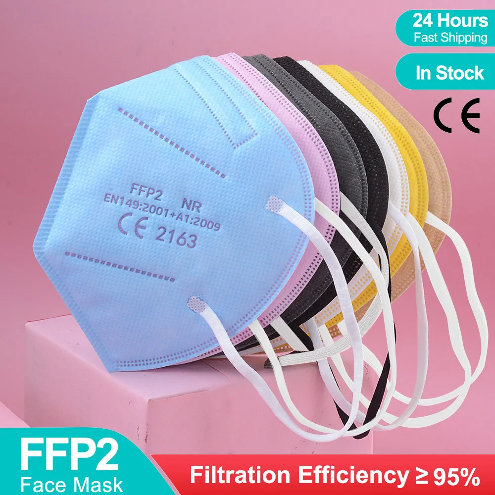 

5-200PCS KN95 Mask 5 Layers Filter CE FFP2 Mascarillas ffp2mask Protective Mouth Masken Reusable Face Masks Respirator Masque