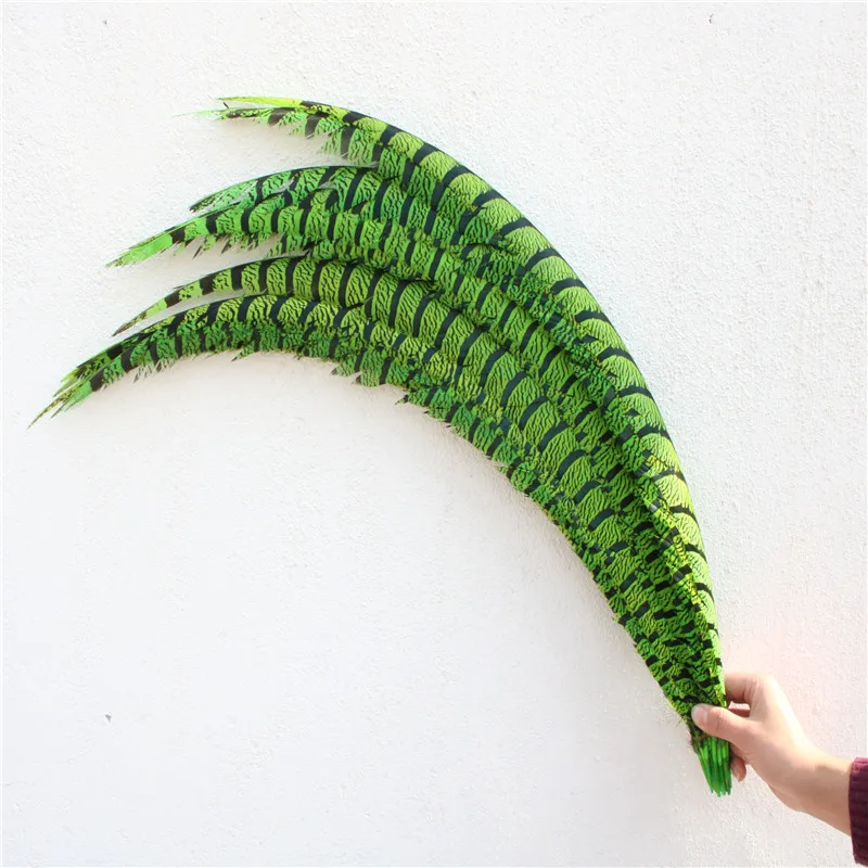 

Promotion 10-100pcs/lot High Quality Green Lady Amherst Pheasant Feathers 32-36''/80-90CM Supplies Diy Carnival Plume