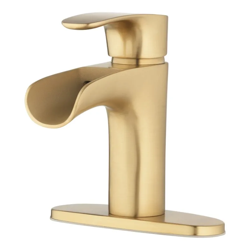 

Brushed Brass Single Handle Waterfall Bathroom Faucet