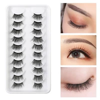 1 box false eyelashes for women natural 3d effect makeup half curling eyelash extension fake mink eye lashes for beauty