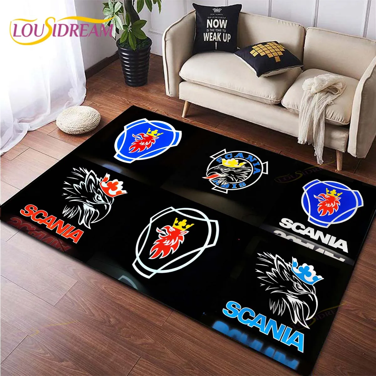 

Truck Scania Large Rug For Living Room Auto parts Black Carpet Bedroom Area Rug Bathmat Soft Rug Home Decoration