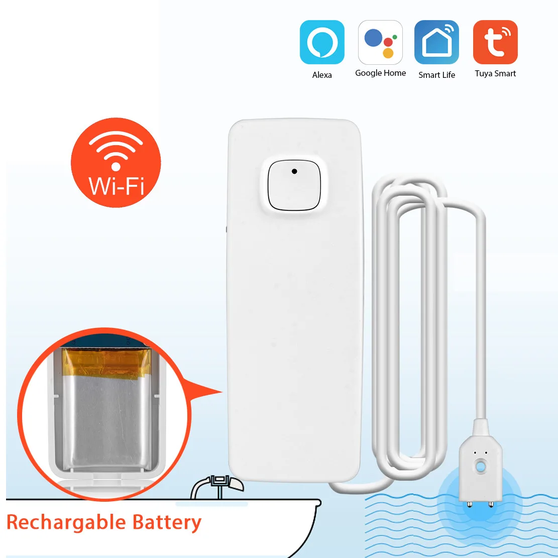 

Best Wireless Water Leakage Detector Alarm Sensor WiFi Tuya Smart Water Flood Sensor