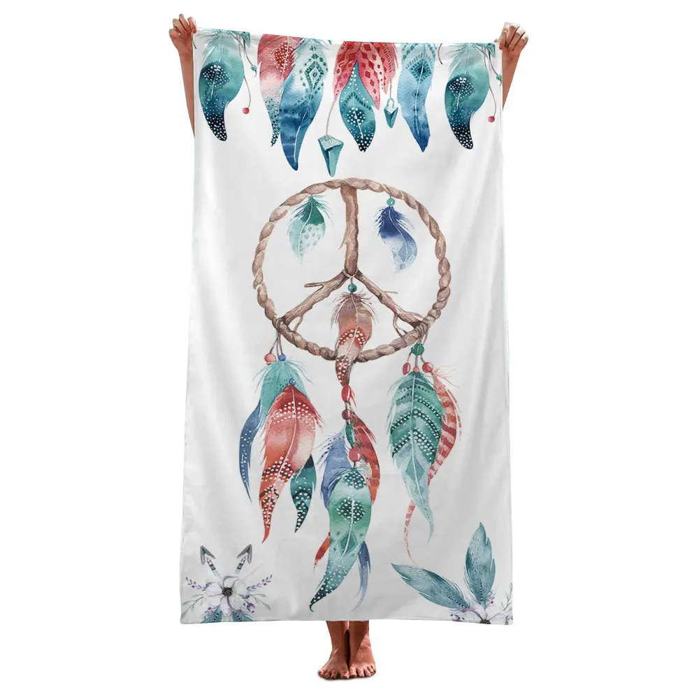 Пляжное полотенце Ловец снов из микрофибры для кемпинга спа-сауны женское банное