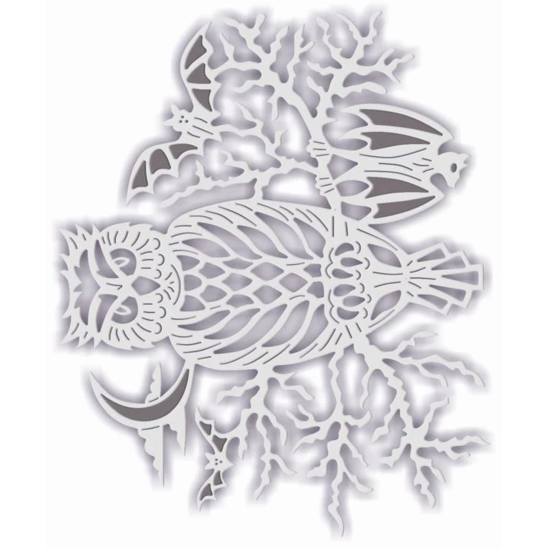 Новинка форма для тиснения летучая мышь Сова ветви ремесло 2021 металлические