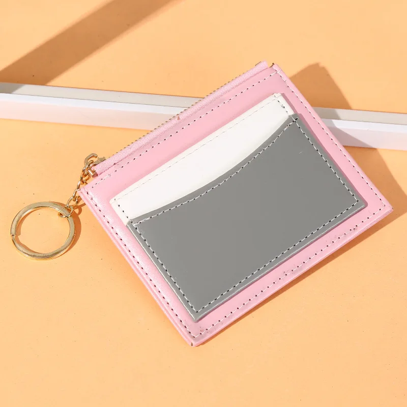 Fashion Women Men Kids Mini Wallet Ladies Double Zipper Coin Purse Multifunctional Small Coin Credit Card Key Ring Wallet women