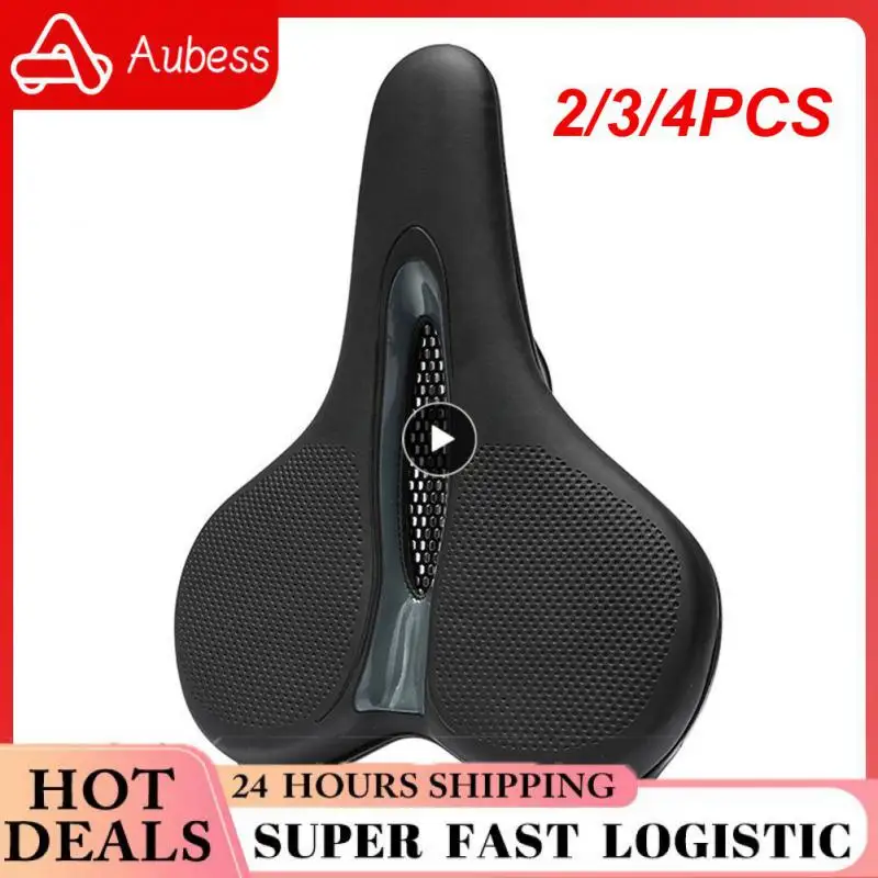 

2/3/4PCS BENGGUO Cross-border Black Mountain Bike Saddle Quality Silicone Sponge Soft Elastic Road Bicycle Hollow Comfort Bike