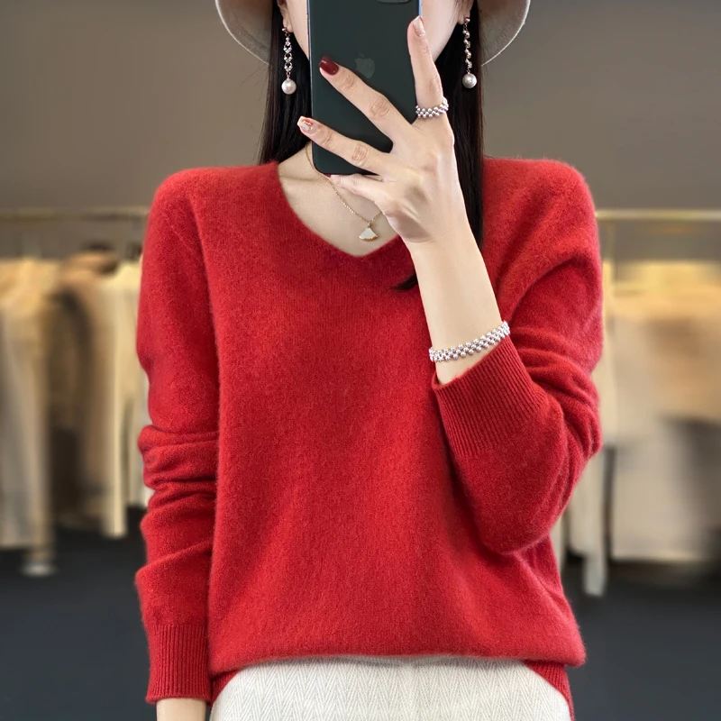Свитер LDZWSM из мериносовой шерсти кашемировый пуловер женская трикотажная одежда