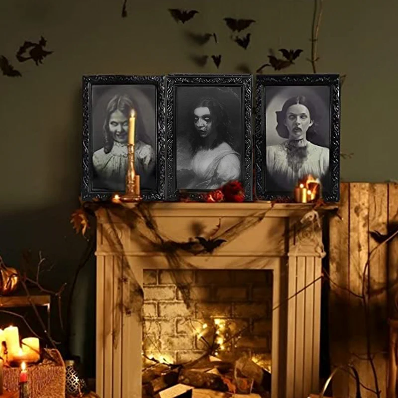 3D фоторамка с призраками 28x22 см картинки ужасами на Хэллоуин фоторамки