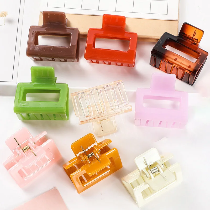 

Однотонные заколки для волос, элегантные квадратные заколки для волос, заколки-крабы, заколка-Пряжка, головные уборы для женщин и девушек, а...