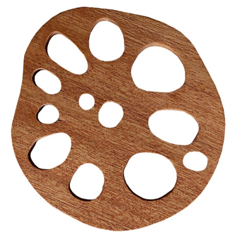 

10PCS Wooden Potholder Kitchen Cartoon Placemat Cute Lotus Root Coaster Kung Fu Tea Coaster Desktop Wooden Mat