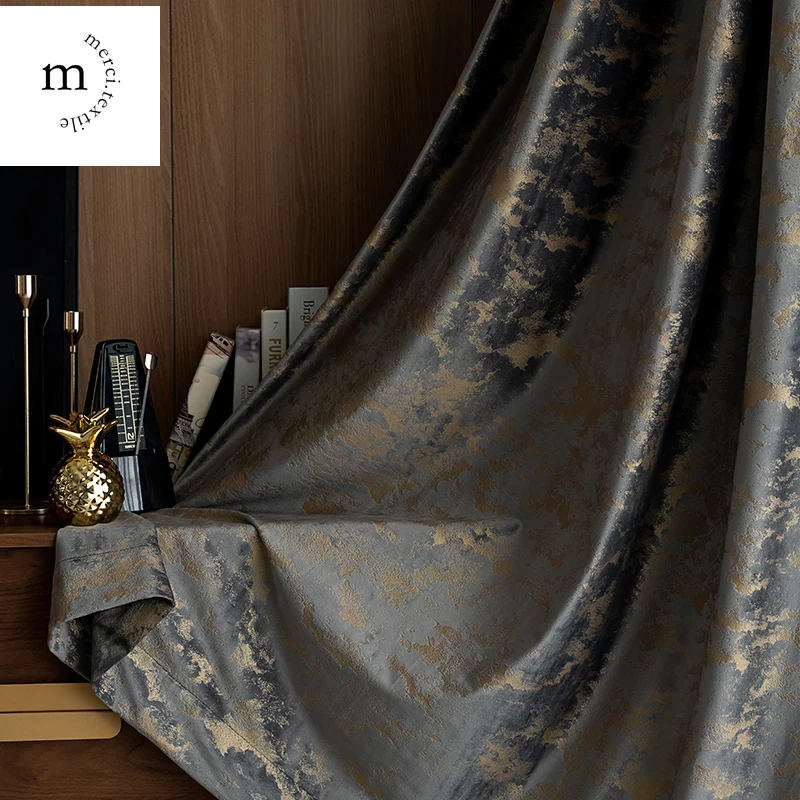 

Curtains for Bedroom Living Dining Room Northern Europe Light Luxury Bronze Texture Velvet Thick Window Shade Cloth Solid Color