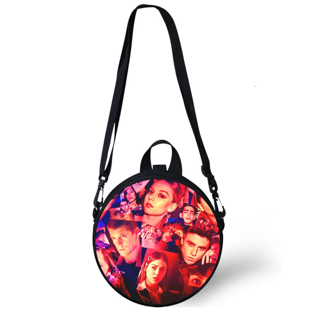 Spanish TV series Elite Child kindergarten Bag 3D Print Crossbody Shoulder Bags For School Women Mini Round Bagpacks Rugtas Bag