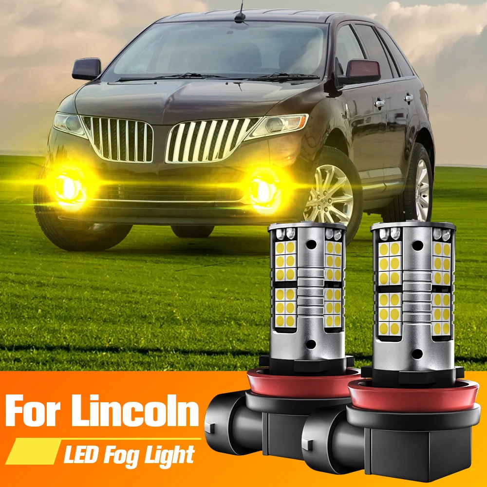 2pcs LED Fog Light Blub H11 Lamp Canbus No Error For Lincoln Navigator 2007-2014 MKX 2007-2015 MKZ MKS 2009-2016 MKT 2010-2018
