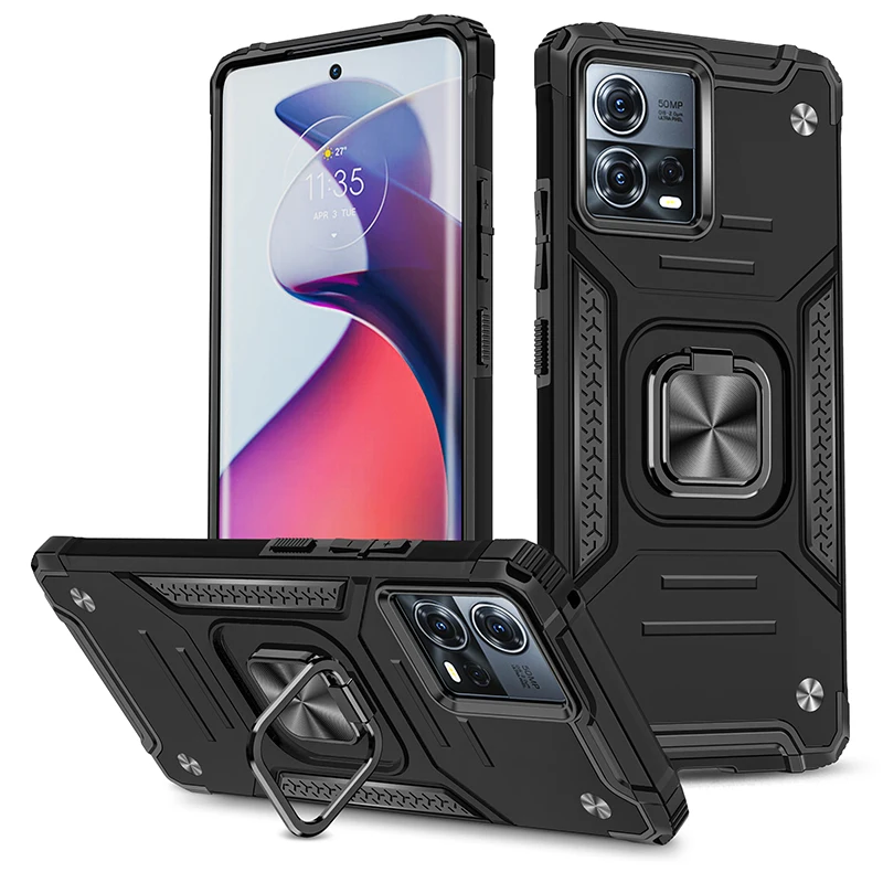 

Shockproof Case for Motorola S30 Pro 5G Moto Edge 30 Fusion Global Luxury Car Magnetic Ring Holder Phone Cover Moto E22 E22i 4G