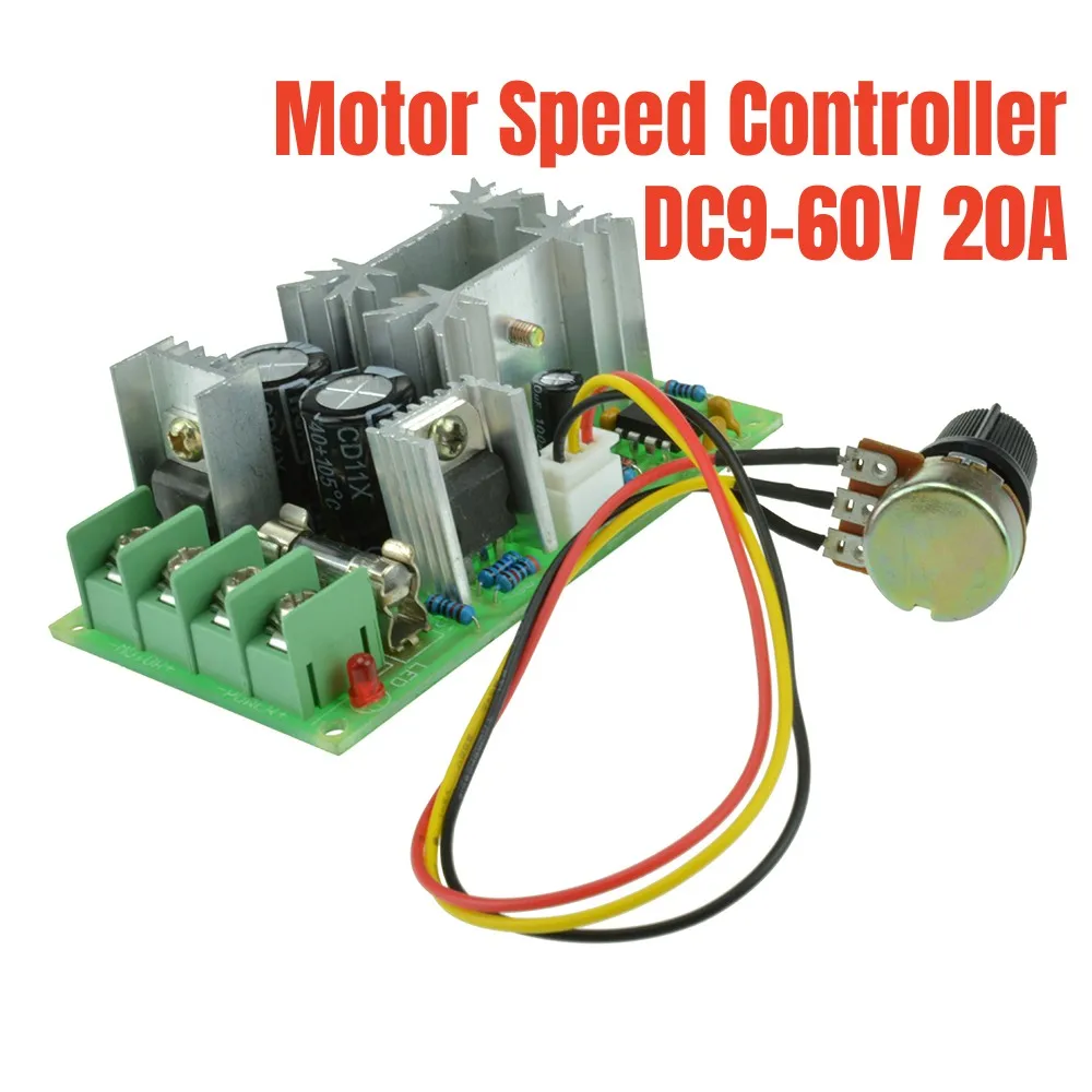 

Устройство управления ШИМ, переключатель постоянного тока 20 А, плата регулятора напряжения 9-60 в, модуль привода высокой мощности ШИМ 12 В, 24 В, 36 В, 48 В