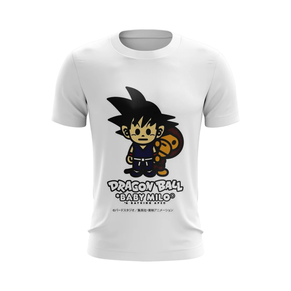 

2022 summer new hip-hop men's clothing Dragon Ball Z joint BAPE 3D Print Kid's T-Shirt High Street Couple Wear Fashion Tops