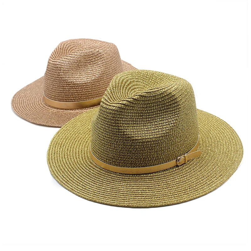 

2022 New Vintage Panama Hat Men Straw Fedora Sun Hat Men Women Summer Beach British Style Chapeau Jazz Trilby Cap Sombrero NZ258