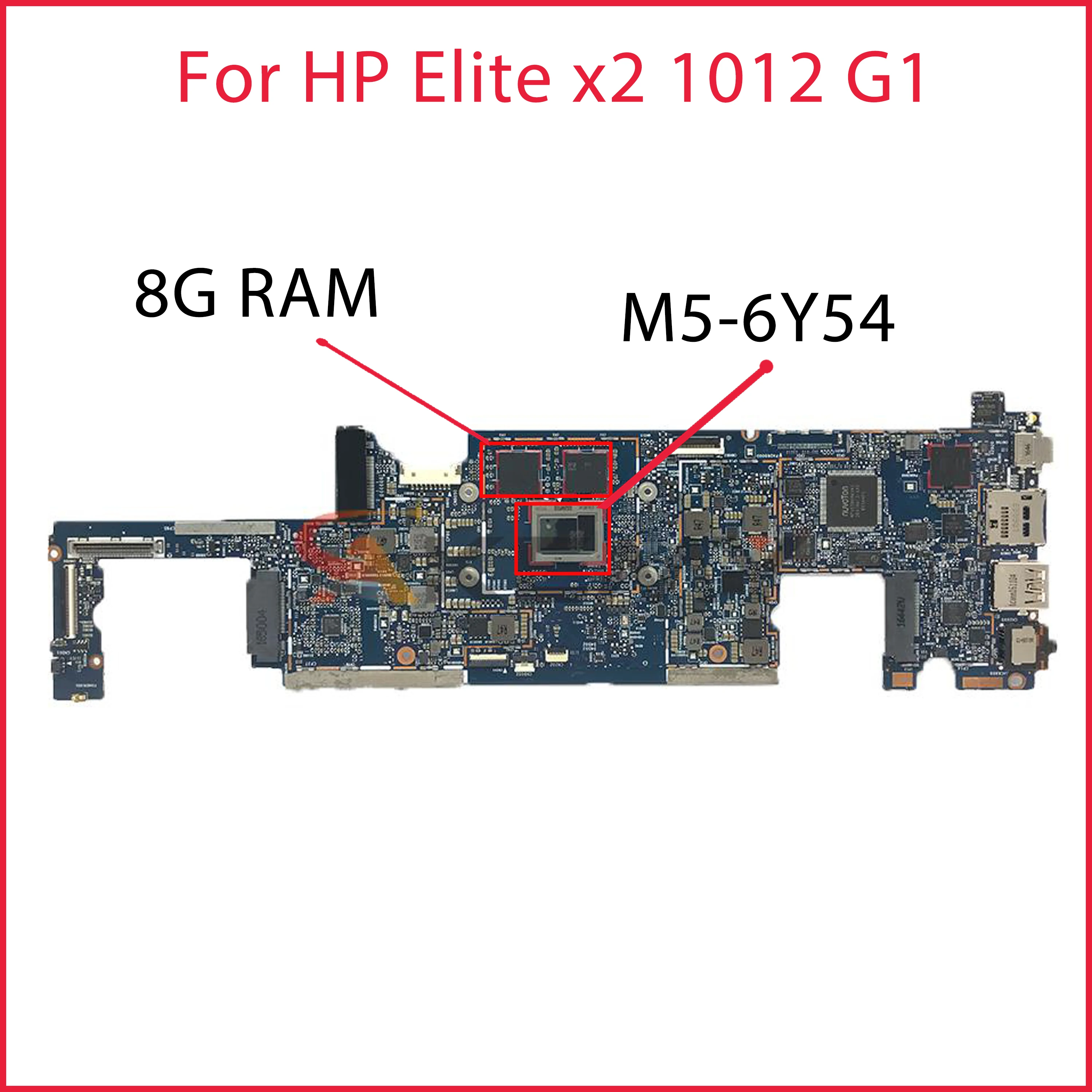 

Материнская плата для ноутбука HP Elite x2 1012 G1 6050A2748801-MB-A01 M5-6Y54 8 ГБ, Отличный тест, хорошее качество