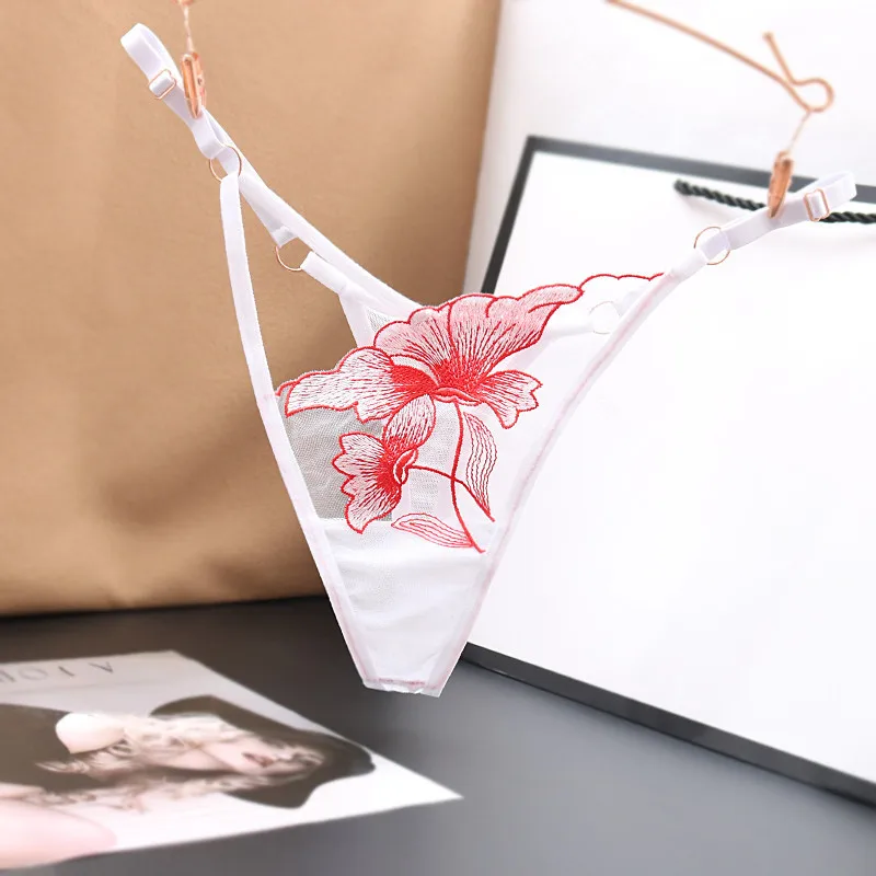 

New Sexy Women's Panties Seamless Embroidery See-Through Underwear Lingerie Knickers Thongs G-String