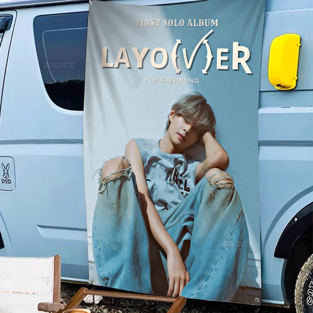 Певица Kpop K-Kim T-Tae H-Hyung V-слойка Большой размер Магазин Художественная акция