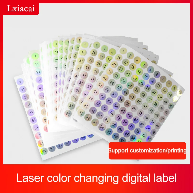 

Laser Sticker Waterproof Label Digital Coding Sticker Round Label Number 1-100