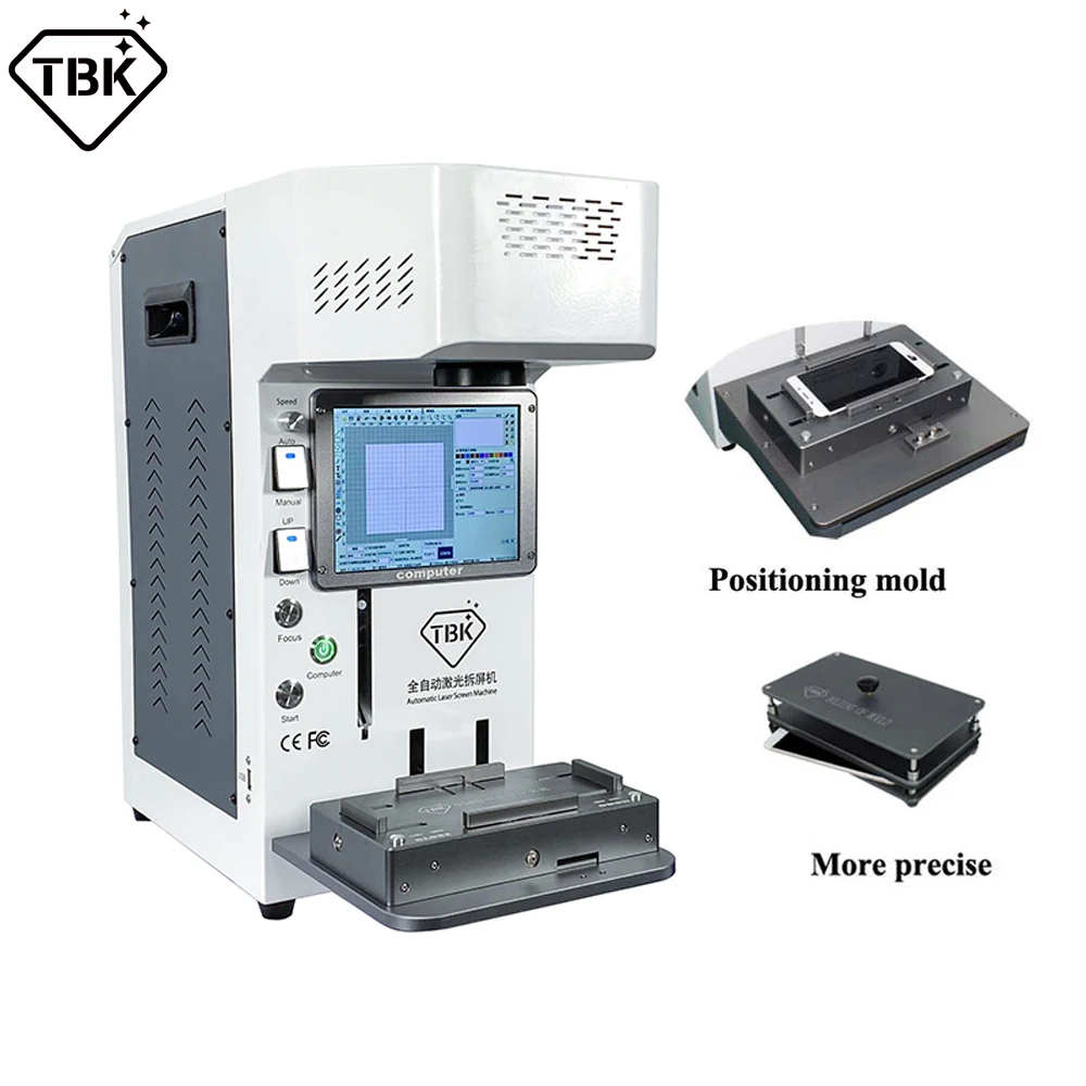 

TBK 958B Laser Engraving Separate Machine for iPhone 8 -14 Pro Max Back Glass Remover Logo Marking Machine With Fume Extractor