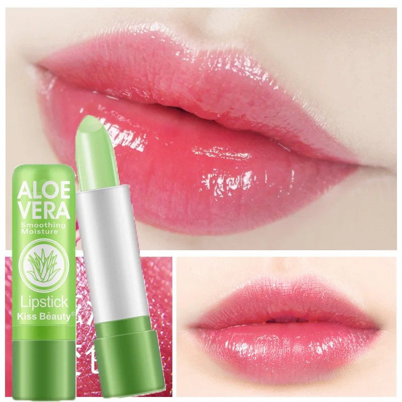 

Aloe Vera Moisturizing Lipstick Long Lasting Nourish Lip Balm Temperature Changing Color Lipgloss Anti-drying Lip Care Comestics