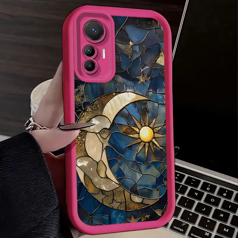 Фото Чехол со стеклянным узором Sun Moon для Xiaomi Poco X7 X6 X5 X3 NFC F7 F6 F5 F3 M7 M6 Pro 4G 5G Mi 12 11 Lite NE 5G 13T 12T 11T 14T Pro №5