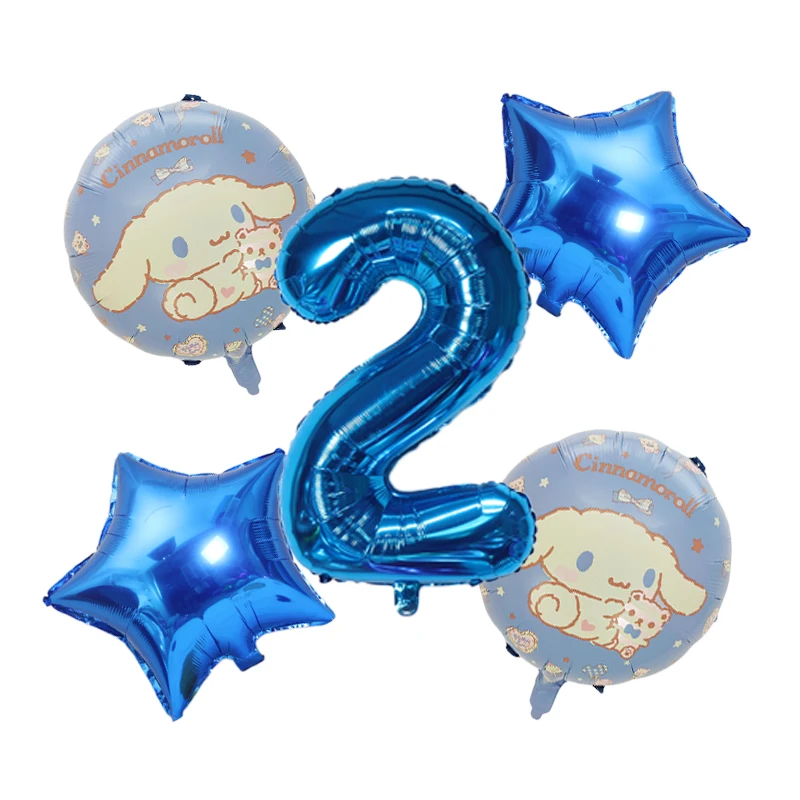 Sanrio мультяшный милый Kuromi My Melody Коричный фольгированный шар Набор цифр детский