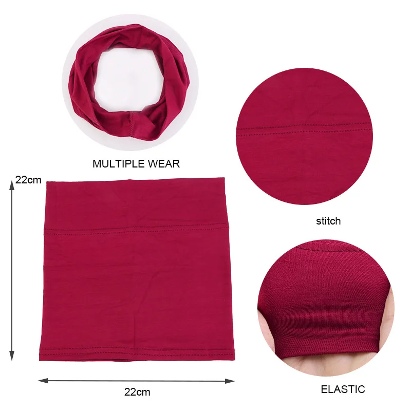 Bonnet Under Hijab for Women Plain Hijabs for Muslim Women Headwrap Elastic Breathable Islamic Woman Turban