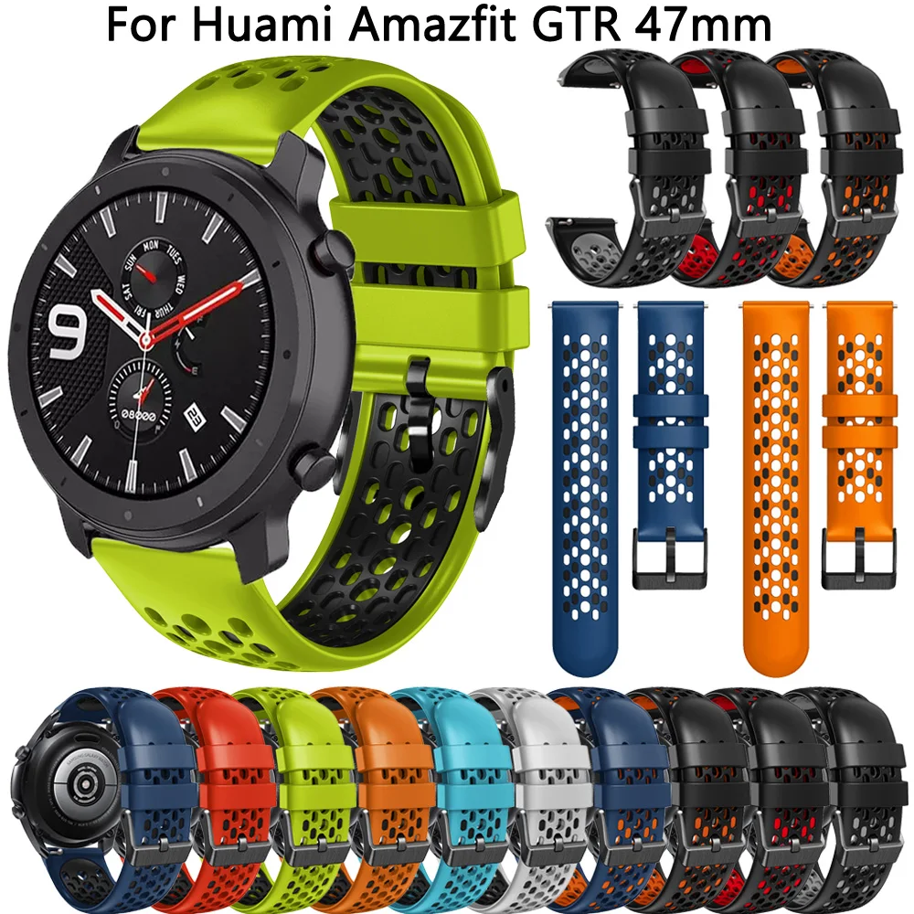 

Ремешок силиконовый для смарт-часов Xiaomi Amazfit GTR 3 Pro, браслет на запястье для Amazfit Stratos 3, GTR 2, 2e, 3pro, 22 мм