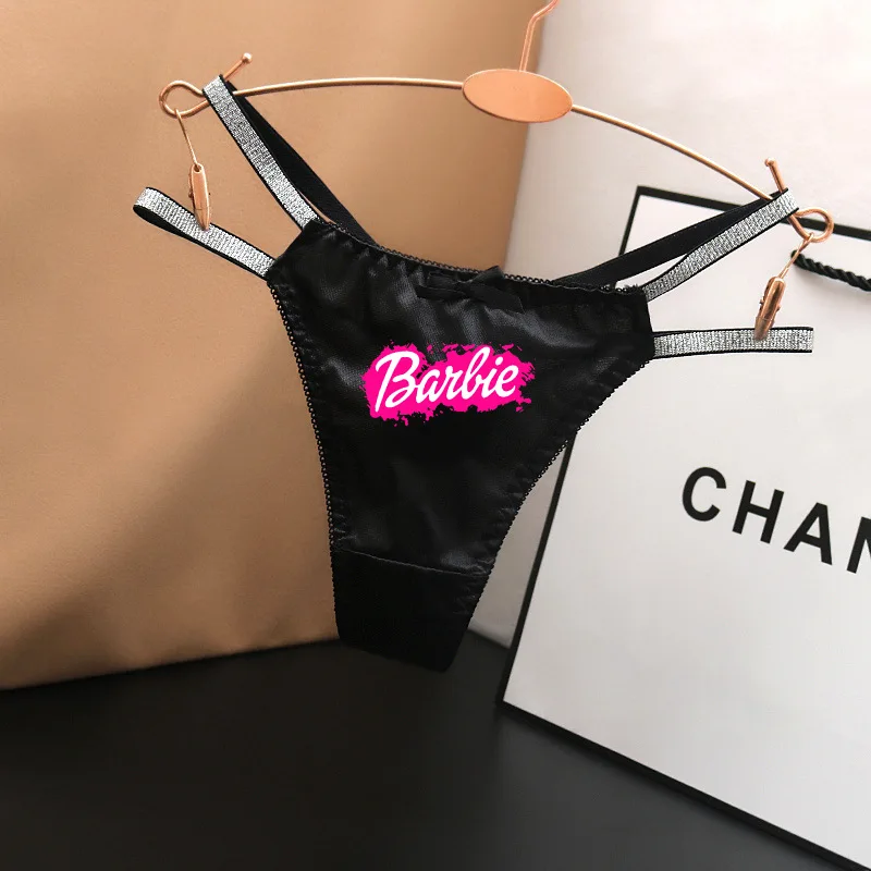 Атласные шелковистые трусики BARBIE с вырезами модные женские сексуальные стринги