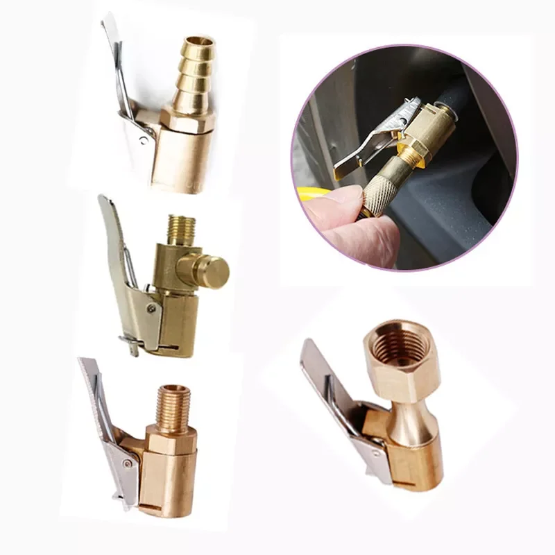 

Free ship Inflatable Pump for Car Tire Air Chuck Inflator Pump Valve Connector Clip-on Adapter Car Brass 8mm Tyre Wheel Valve